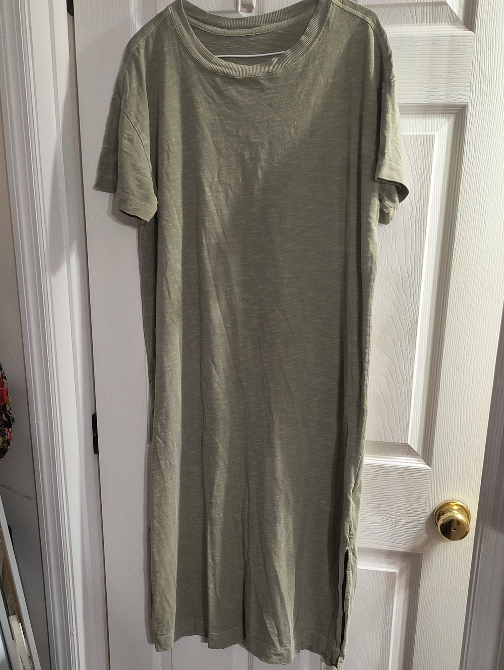 Super Soft Classic Short-Sleeve Olive Green T-Shirt Dress